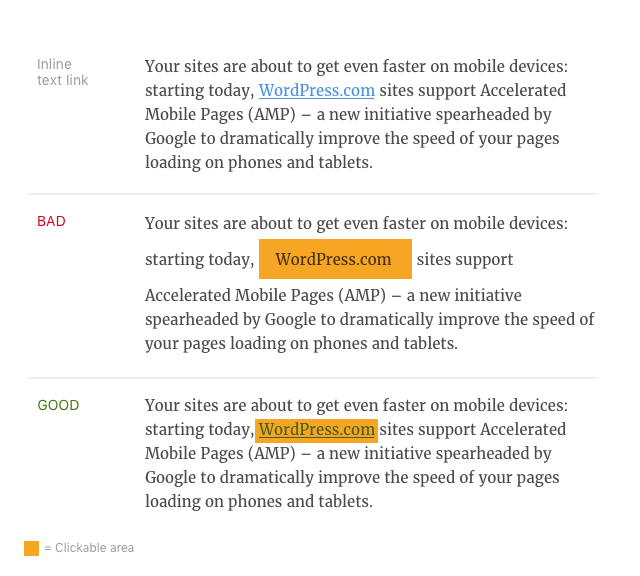 Clickable Areas In-line (Desktop)