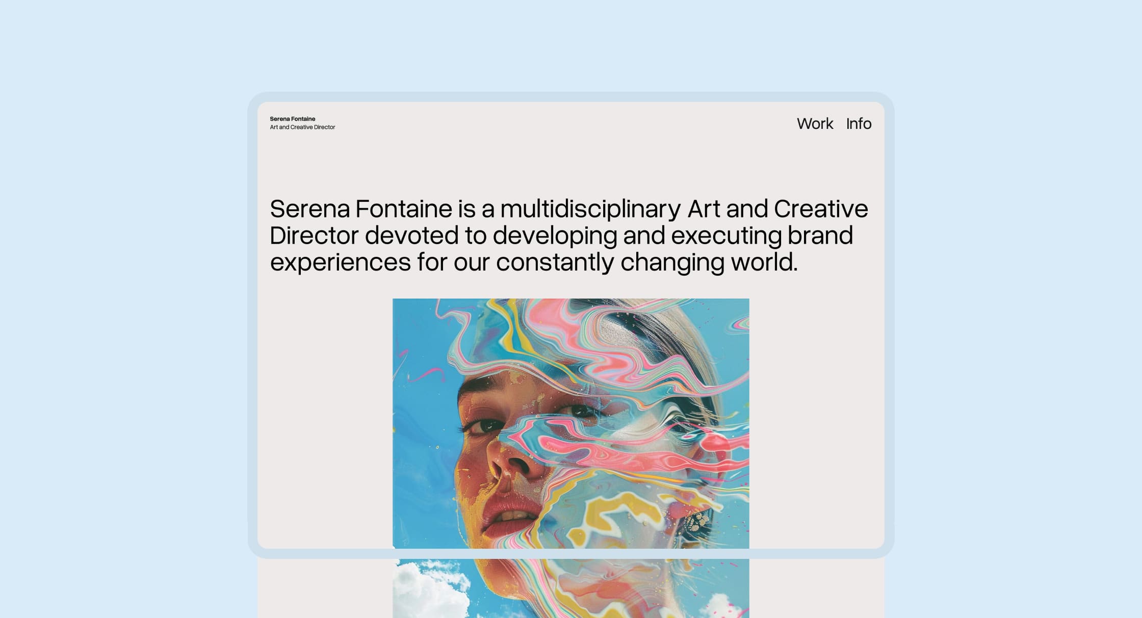 Desktop view of the homepage in the Fontaine theme.